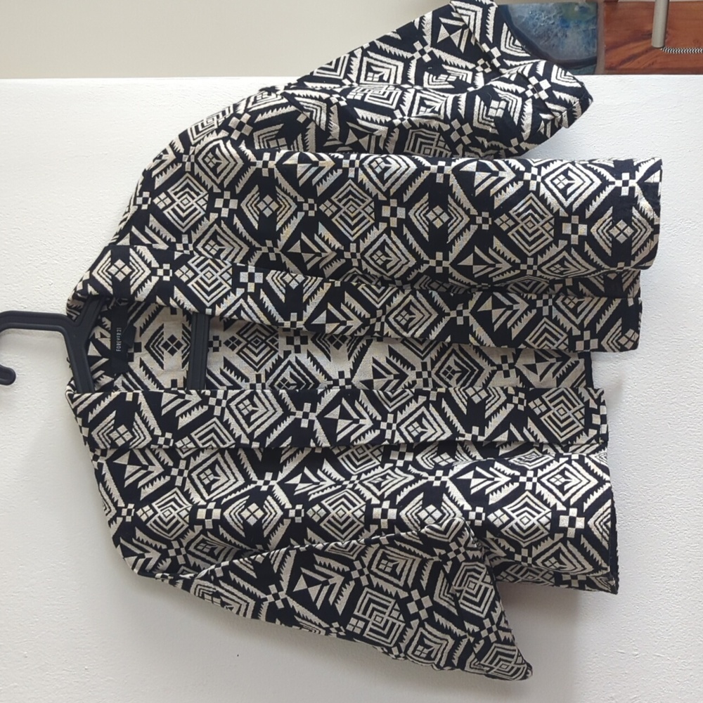 Last call! Chic mosaic black + white jacket